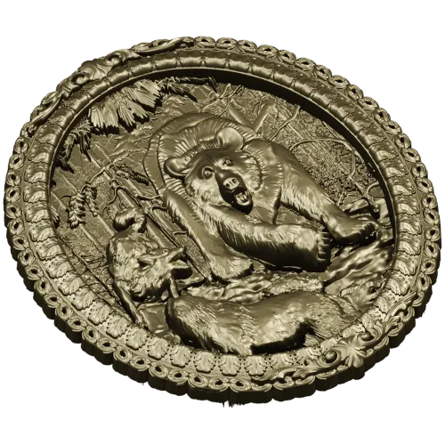 Bear Hunt Relief Medallion STL