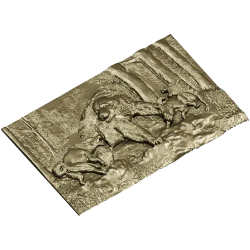 Панно "Охота на медведя" - 3D модель STL для ЧПУ