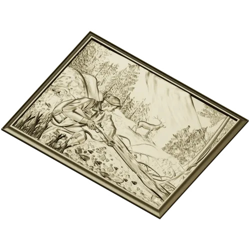 Hunter's Vigil - detailed bas-relief STL for CNC
