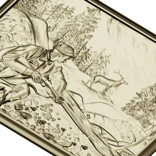 Hunter's Vigil - detailed bas-relief STL for CNC