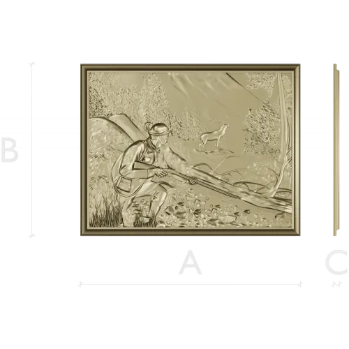 Hunter's Vigil - detailed bas-relief STL for CNC