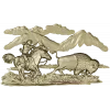 Горизонтальное панно "Погоня за бизоном" - STL 3D модель для ЧПУ