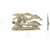 Горизонтальное панно "Погоня за бизоном" - STL 3D модель для ЧПУ