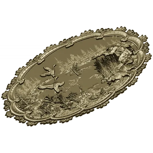 Lakeside Hunt - High Relief Oval STL for CNC