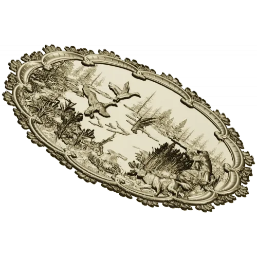 Lakeside Hunt - High Relief Oval STL for CNC