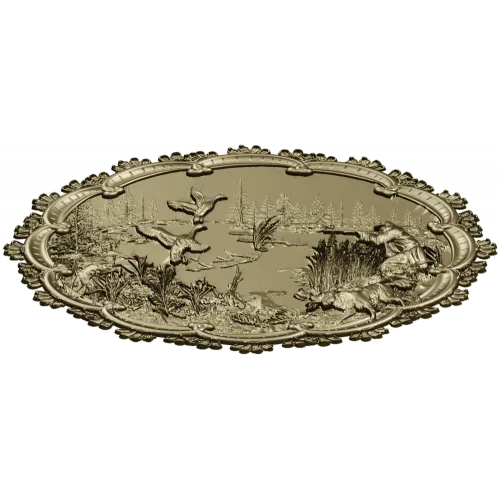 Lakeside Hunt - High Relief Oval STL for CNC