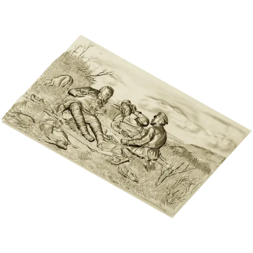 Hunters' Respite - detailed relief 3D model STL for CNC