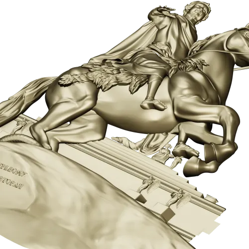 Всадник на скале - рельефная 3D модель STL для ЧПУ