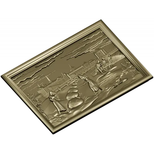 Панно "Сбор урожая у крепости" - 3D STL модель для ЧПУ