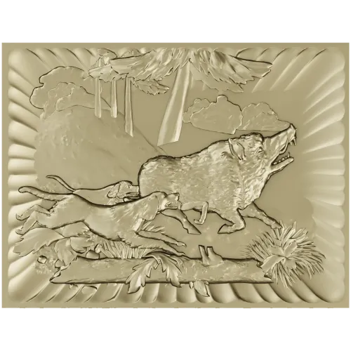 Wolf and Hounds Relief - STL 3D Model for CNC