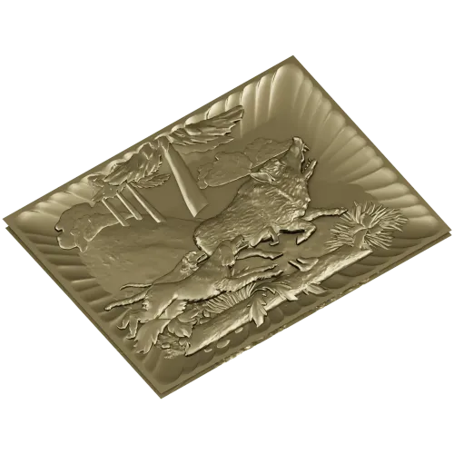 Wolf and Hounds Relief - STL 3D Model for CNC