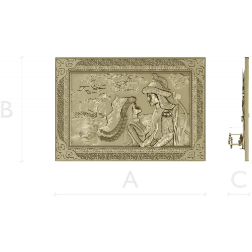 Romantic Bas-Relief Panel STL for CNC