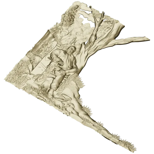 Woodland Rest - corner relief STL for CNC