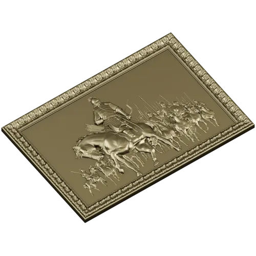 Рельефное панно "Кавалерийский марш" - 3D модель STL для ЧПУ