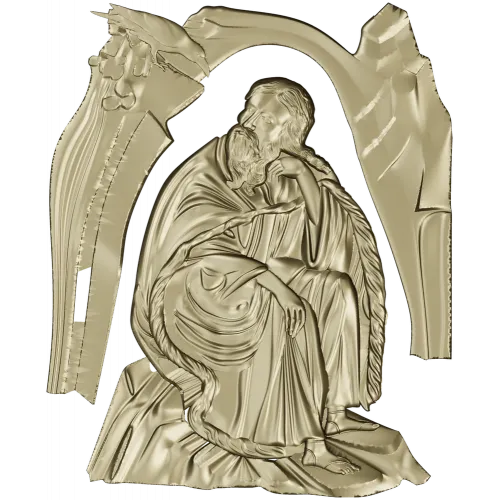 Панно для ЧПУ "Созерцатель" - 3D STL модель для резьбы по дереву