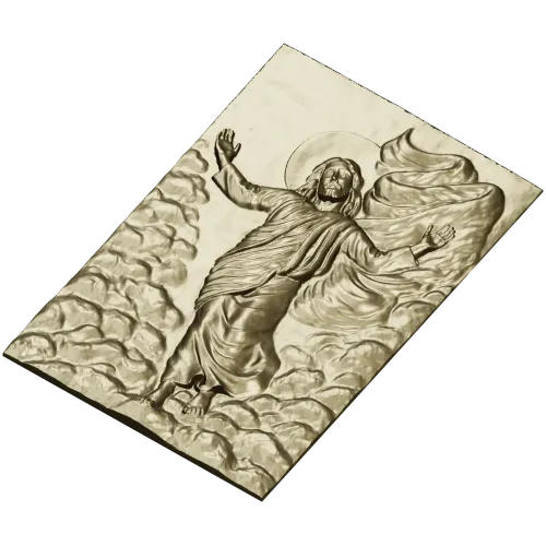 Ascending Christ bas-relief - STL 3D model for CNC milling