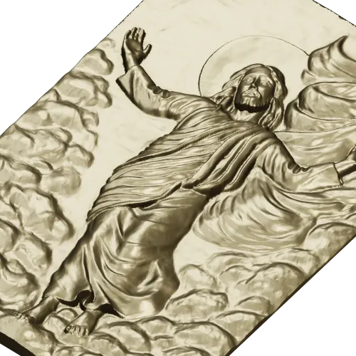 Ascending Christ bas-relief - STL 3D model for CNC milling