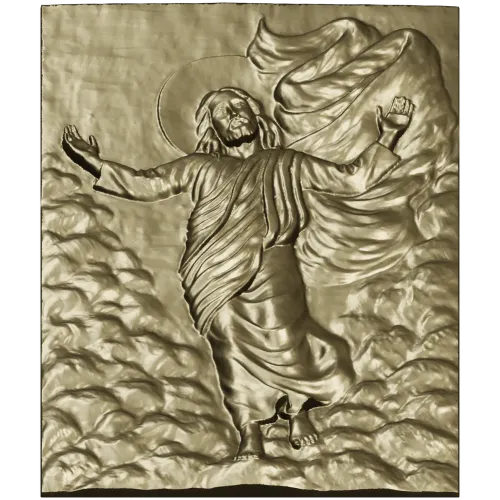 Ascending Christ bas-relief - STL 3D model for CNC milling