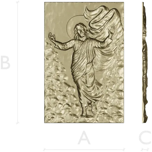 Ascending Christ bas-relief - STL 3D model for CNC milling