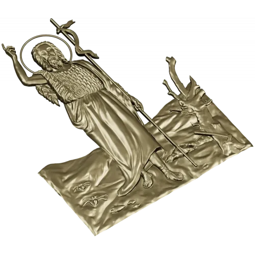 Saint John the Baptist bas-relief STL for CNC