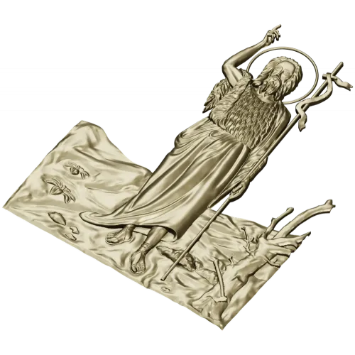 Saint John the Baptist bas-relief STL for CNC