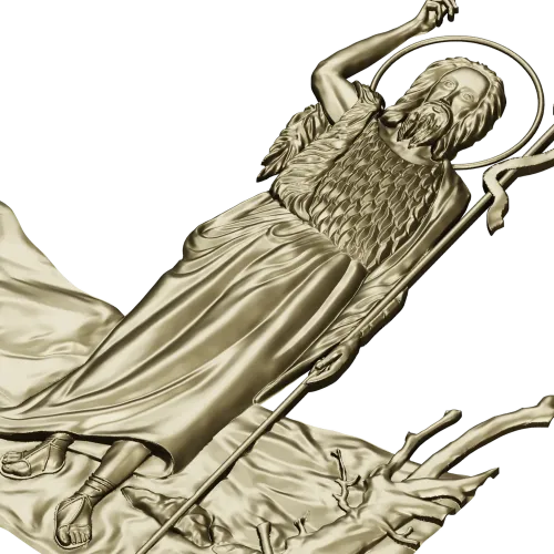 Saint John the Baptist bas-relief STL for CNC
