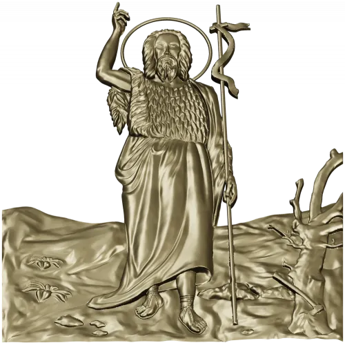 Saint John the Baptist bas-relief STL for CNC