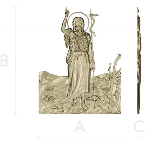 Saint John the Baptist bas-relief STL for CNC