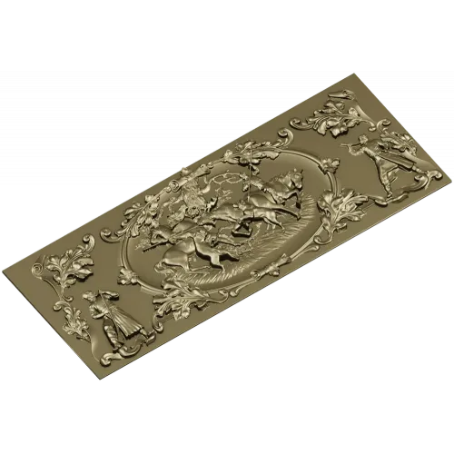 Baroque Hunting Panel - STL 3D Model for CNC