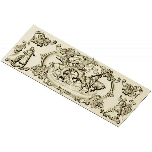 Baroque Hunting Panel - STL 3D Model for CNC