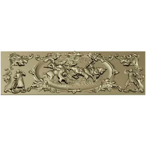 Baroque Hunting Panel - STL 3D Model for CNC
