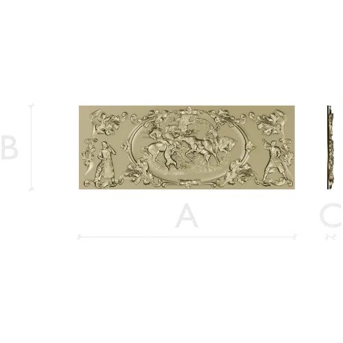 Baroque Hunting Panel - STL 3D Model for CNC