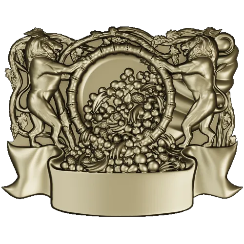 Heraldic Cornucopia Decorative Relief STL