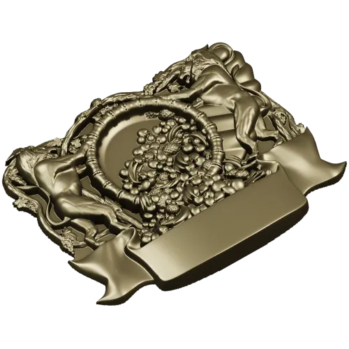 Heraldic Cornucopia Decorative Relief STL