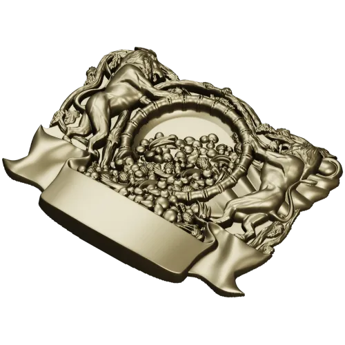 Heraldic Cornucopia Decorative Relief STL