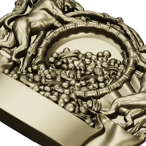 Heraldic Cornucopia Decorative Relief STL