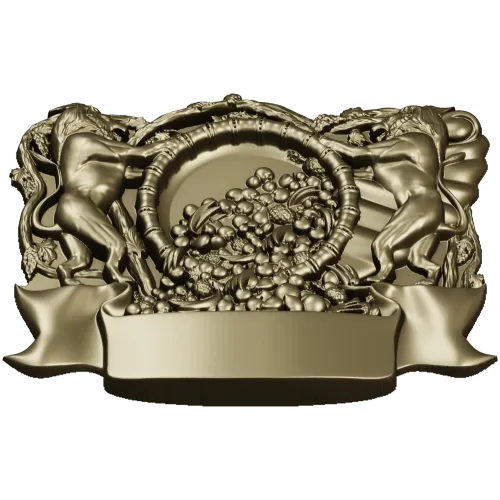 Heraldic Cornucopia Decorative Relief STL