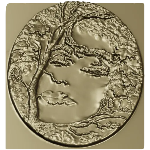Sylvan Muse Medallion - STL 3D model for CNC router