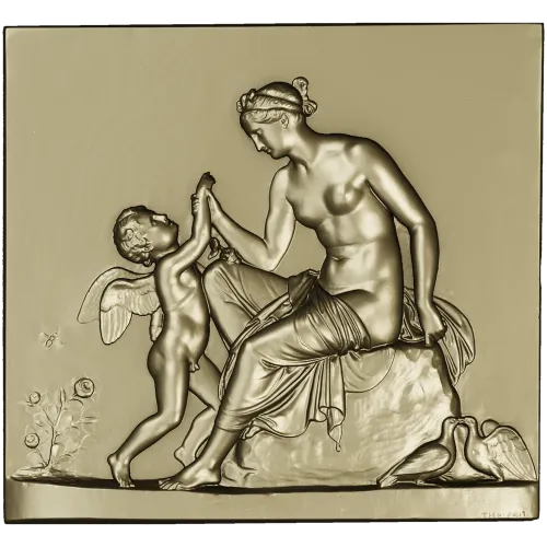 Classical Bas-Relief Panel with Putto - STL 3D Model for CNC