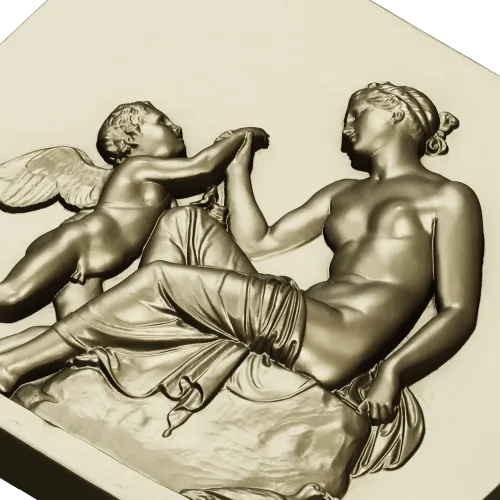 Classical Bas-Relief Panel with Putto - STL 3D Model for CNC