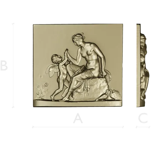 Classical Bas-Relief Panel with Putto - STL 3D Model for CNC