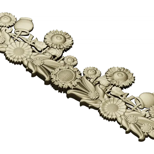 Sunflower Garland Relief STL for CNC