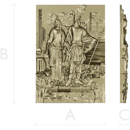 Барельефное панно "Царская пара" - 3D модель STL для ЧПУ