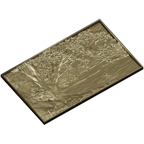 Тихая заводь - 3D модель STL для ЧПУ, панно-рельеф