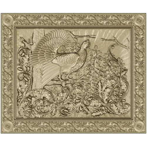 Capercaillie Song relief panel - STL 3D model for CNC