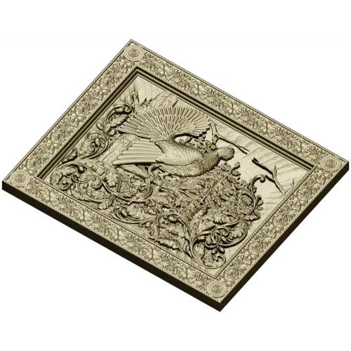 Capercaillie Song relief panel - STL 3D model for CNC