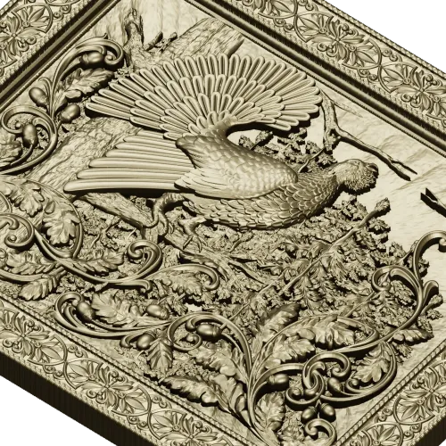 Capercaillie Song relief panel - STL 3D model for CNC