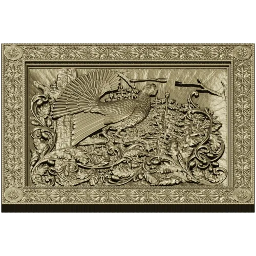 Capercaillie Song relief panel - STL 3D model for CNC
