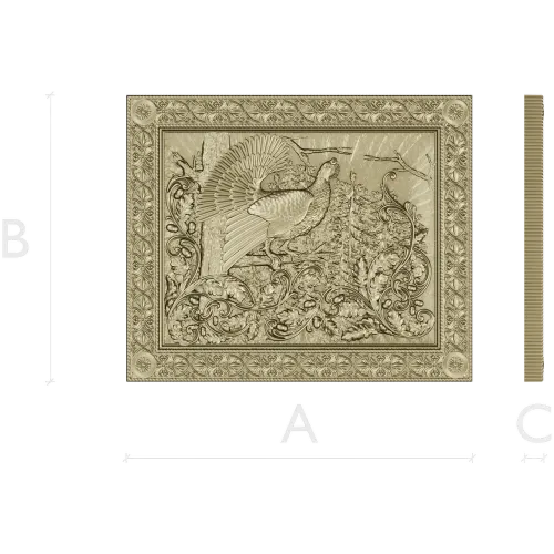 Capercaillie Song relief panel - STL 3D model for CNC