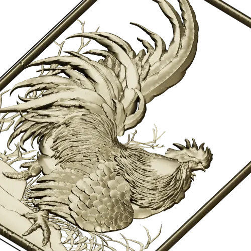 Рельефная 3D модель STl "Златоперый петух" для ЧПУ